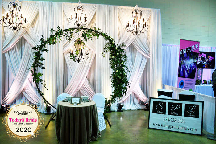 Sitting Pretty Linens Bridal Show Booth | As seen on TodaysBride.com